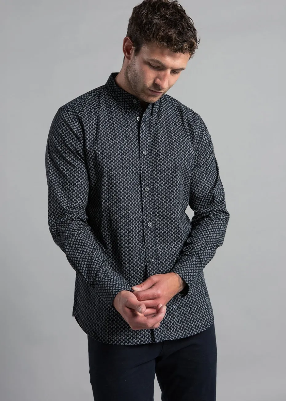 French Connection Blue Cotton Long Sleeve Floral Shirt