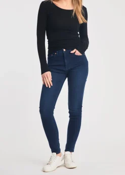 French Connection Blue Cotton Blend Stretch High Rise Skinny Denim Jeans