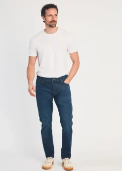 French Connection Dark Blue Cotton Slim Fit Stretch Jeans