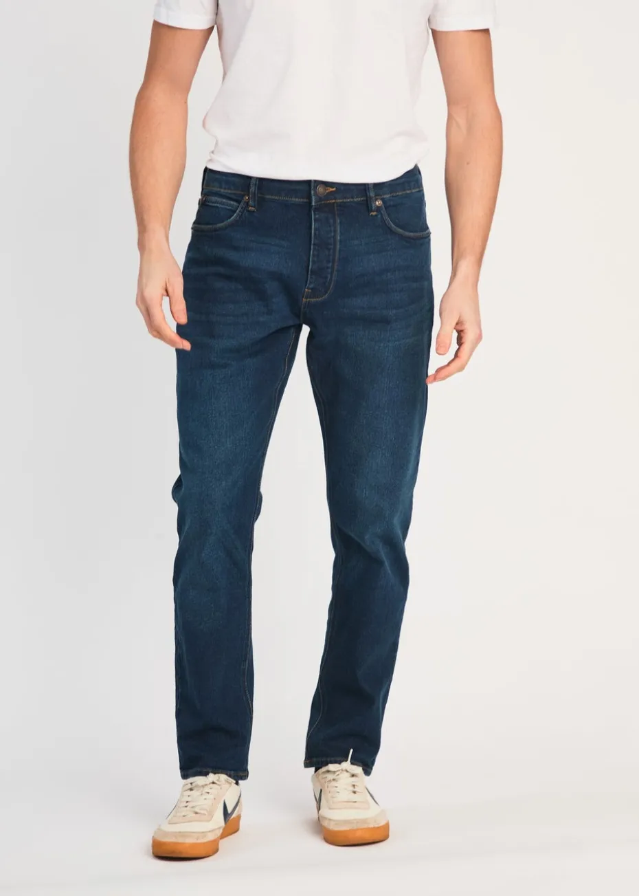 French Connection Dark Blue Cotton Slim Fit Stretch Jeans