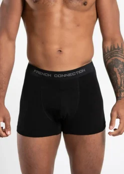 French Connection Grey/Black Cotton Boxers (Pack of 5)