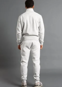 French Connection Light Grey Cotton Blend Funnel Neck Zip Jumper