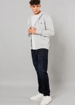 French Connection Light Grey Cotton Blend Zip Hoody