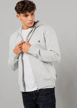 French Connection Light Grey Cotton Blend Zip Hoody