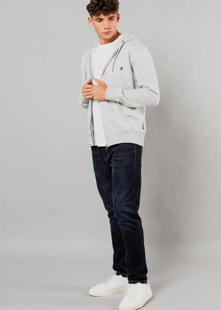 French Connection Light Grey Cotton Blend Zip Hoody