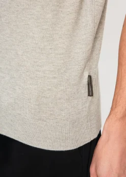 French Connection Light Grey 1/2 Zip Short Sleeve Polo Shirt