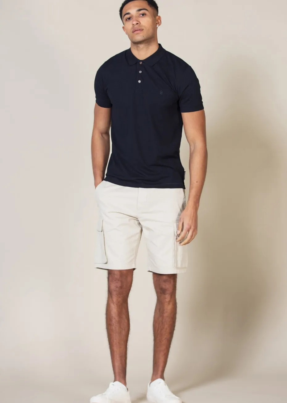 French Connection Navy Cotton Cargo Shorts 2 Pack