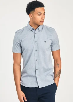 French Connection Navy Cotton Short Sleeve Oxford Shirt