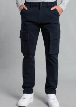French Connection Navy Cotton Regular Fit Cargo Style Trousers