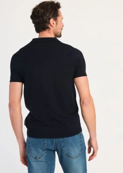 French Connection Navy Short Sleeve Open Collar Polo Shirt