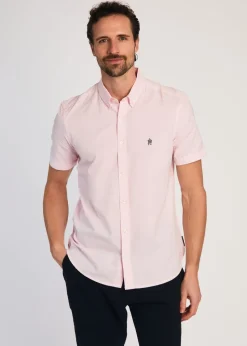 French Connection Pink Cotton Short Sleeve Oxford Shirt