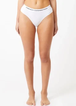 French Connection White 5 Pack Cotton French Connection Ladies Thongs