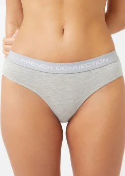 French Connection White 5 Pack Cotton French Connection Ladies Thongs