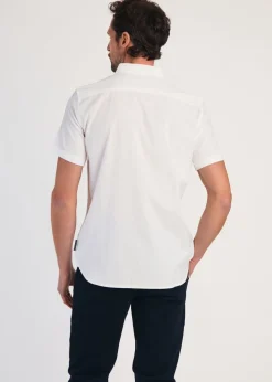 French Connection White Cotton Short Sleeve Oxford Shirt