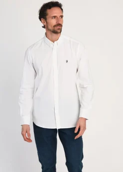 French Connection White Cotton Long Sleeve Oxford Shirt