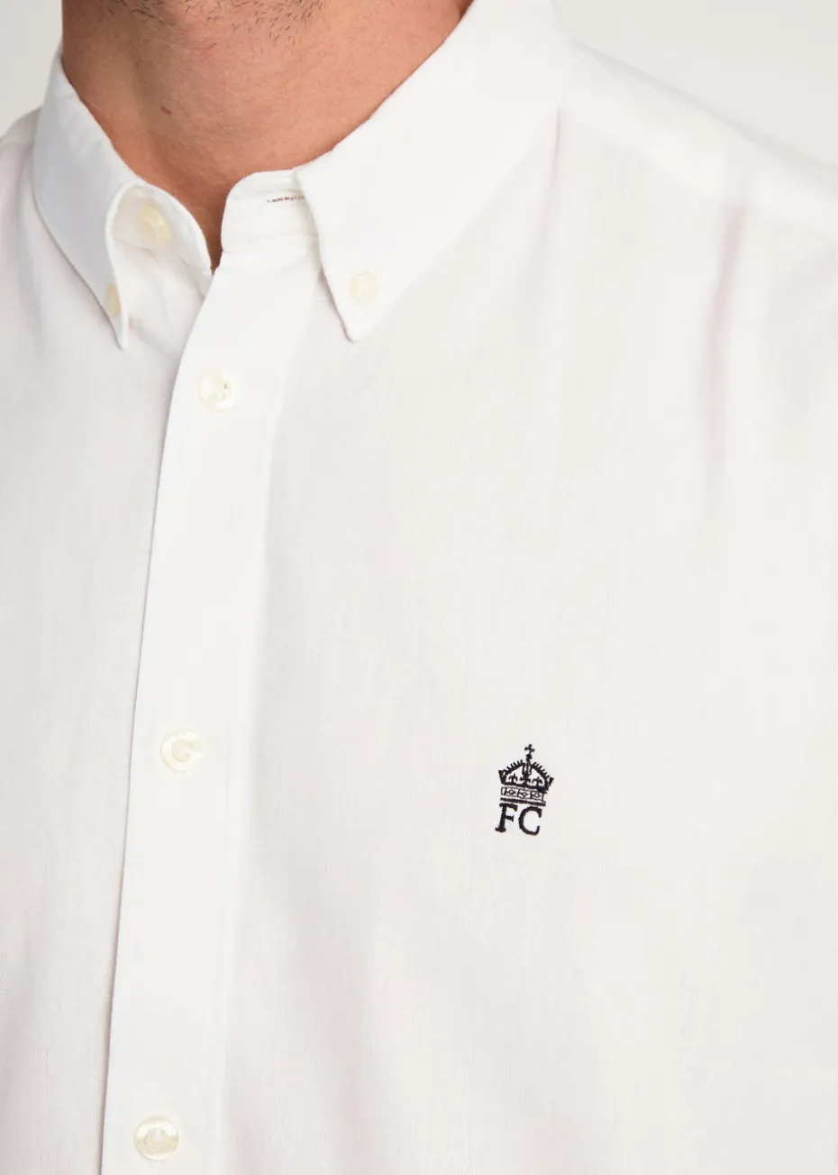 French Connection White Cotton Long Sleeve Oxford Shirt