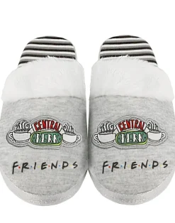 Friends Girls Grey Central Perk Graphic Mule Slippers (1 - 4 Older)
