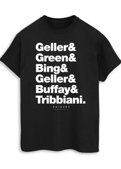 Friends Last Names Black Boyfriend Fit T-Shirt
