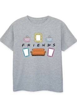 Friends Logo Icons Kids Heather Grey T-Shirt (3-13 Years)