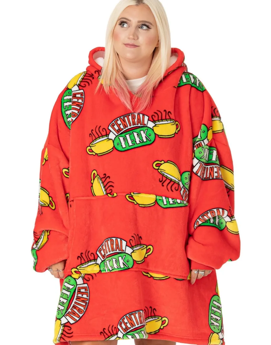 Friends Unisex Red Central Perk Logo Blanket Hoodie