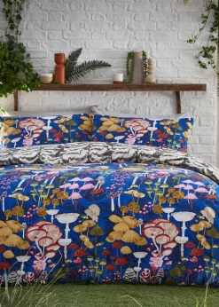 furn. Amanita Abstract Mushroom Duvet Cover Set Cobalt