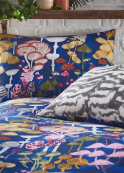 furn. Amanita Abstract Mushroom Duvet Cover Set Cobalt