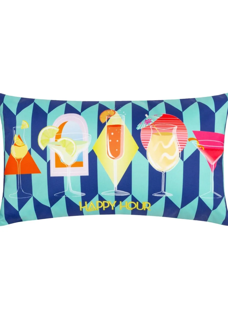 furn. Blue Happy Hour Filled Outdoor Cushions (30cm x 50cm x 8cm)