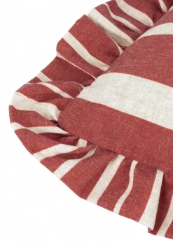 Furn Carmon Stripe Ruffle Red Cushion (40 x 60 x 8 cm)