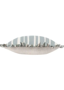 Furn Carmon Stripe Ruffle Blue Cushion (40 x 60 x 8 cm)