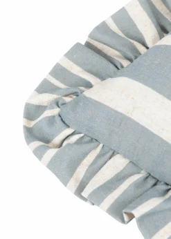 Furn Carmon Stripe Ruffle Blue Cushion (40 x 60 x 8 cm)