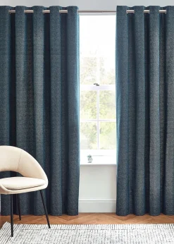 furn. Hudson Herringbone Chenille Eyelet Curtains