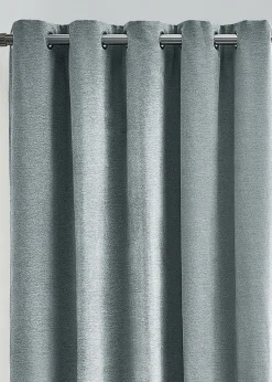 furn. Hudson Herringbone Chenille Eyelet Curtains
