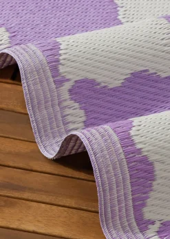 furn. Lilac Check Outdoor 100% Recycled Rug (120 x 180cm)