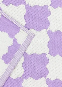 furn. Lilac Check Outdoor 100% Recycled Rug (120 x 180cm)
