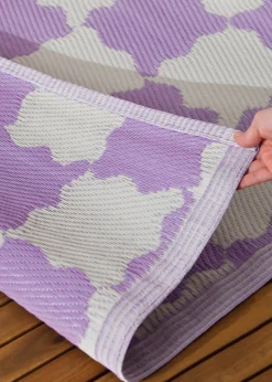 furn. Lilac Check Outdoor 100% Recycled Rug (120 x 180cm)
