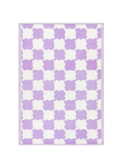 furn. Lilac Check Outdoor 100% Recycled Rug (120 x 180cm)