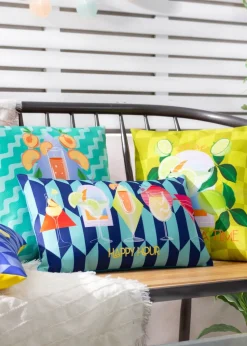 furn. Lime Margarita Filled Outdoor Cushions (43cm x 43cm x 8cm)