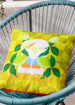 furn. Lime Margarita Filled Outdoor Cushions (43cm x 43cm x 8cm)
