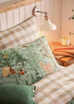 furn. Lodge Wood 100% Brushed Cotton Duvet Cover Set