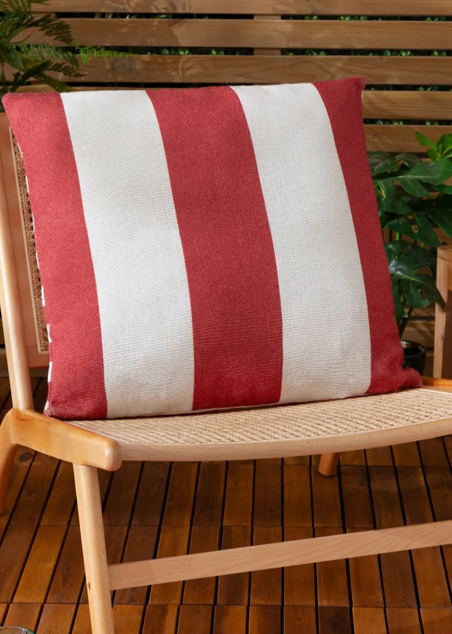furn. Red Deck Stripe Woven Outdoor Outdoor Cushion