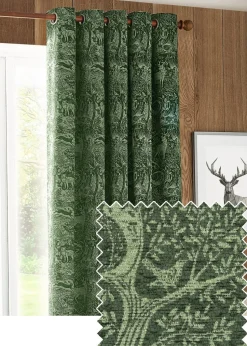 furn. Winter Woods Animal Chenille Eyelet Curtains
