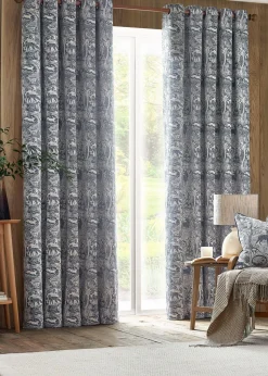 furn. Winter Woods Animal Chenille Eyelet Curtains