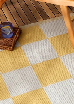furn. Yellow Checkerboard Recycled Outdoor Rug