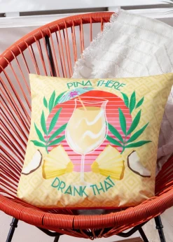 furn. Yellow Pina There Filled Outdoor Cushions (43cm x 43cm x 8cm)