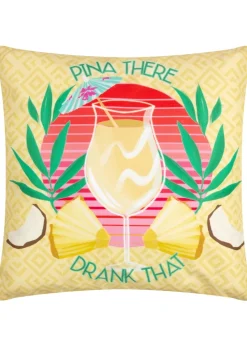 furn. Yellow Pina There Filled Outdoor Cushions (43cm x 43cm x 8cm)