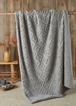 Fusion Snug Romo Grey Pinsonic Fleece Throw (130x180cm)