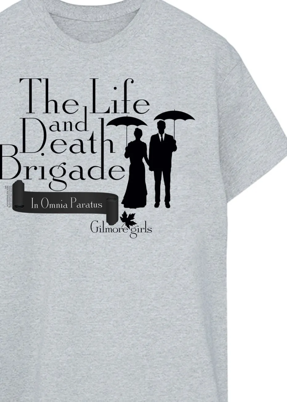 Gilmore Girls Life & Death Brigade Heather Grey Boyfriend Fit T-Shirt