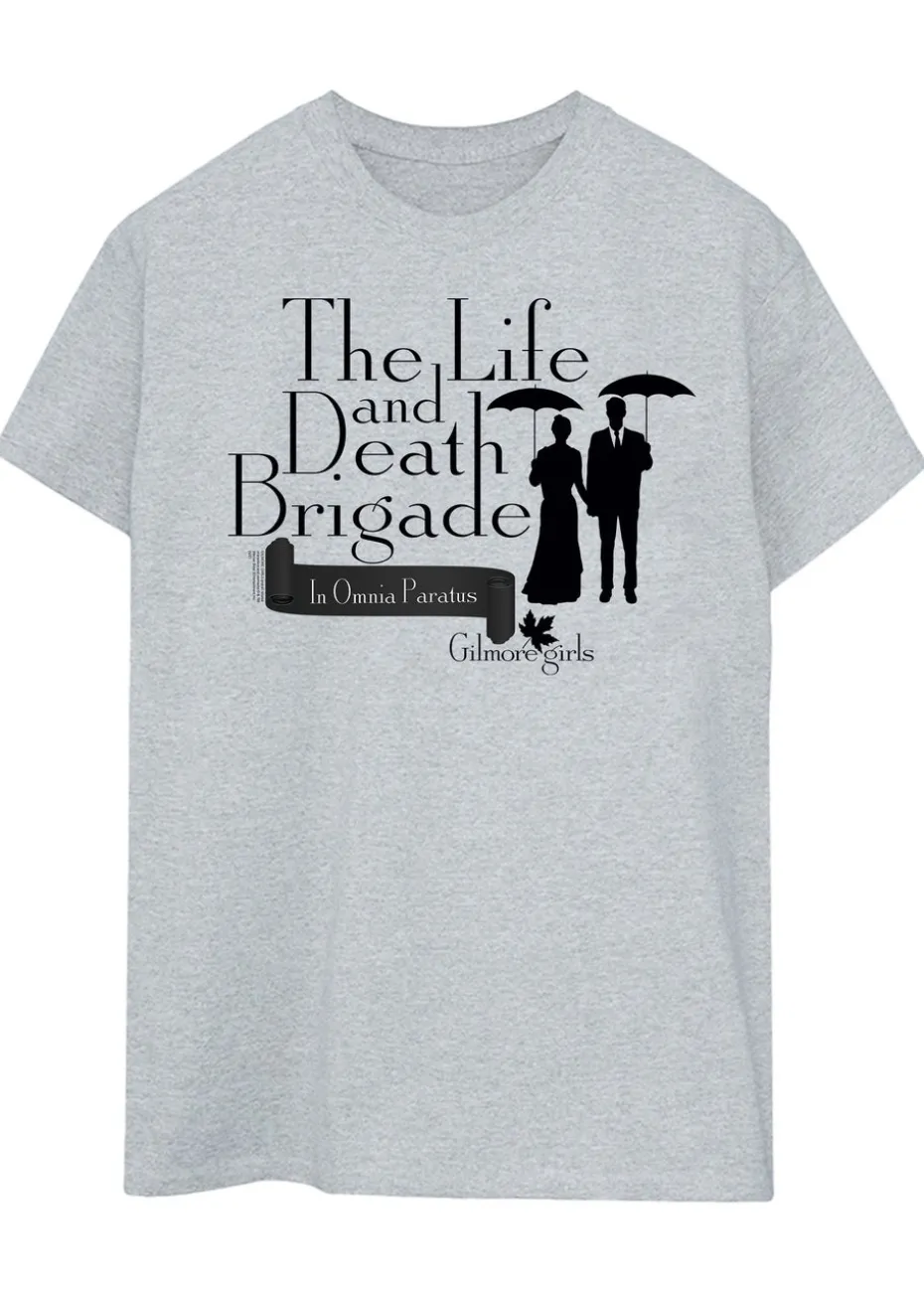 Gilmore Girls Life & Death Brigade Heather Grey Boyfriend Fit T-Shirt