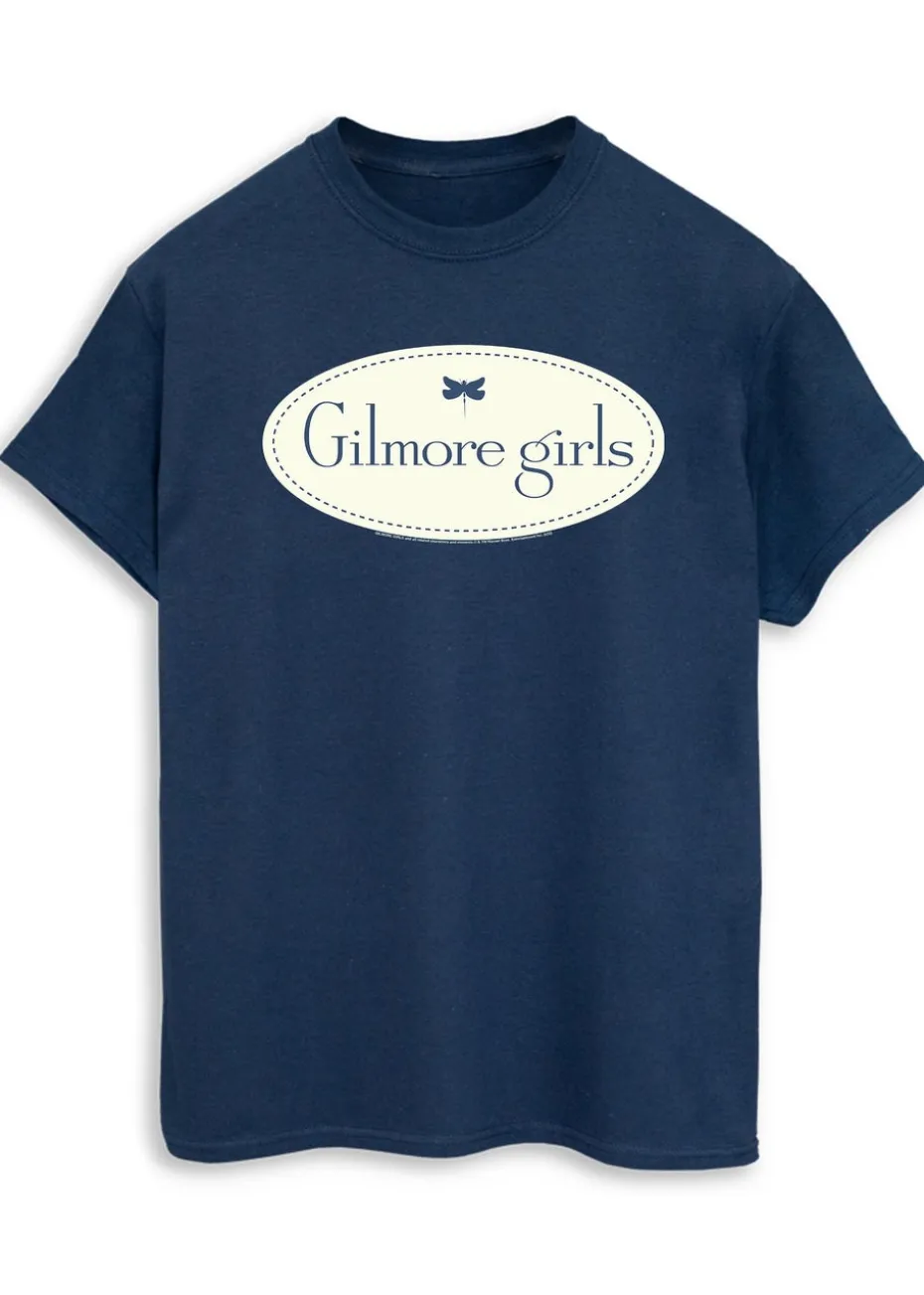 Gilmore Girls Logo Women Navy Printed Boyfriend Fit T-Shirt