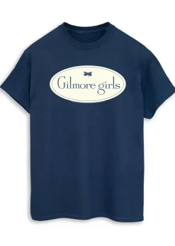 Gilmore Girls Logo Women Navy Printed Boyfriend Fit T-Shirt